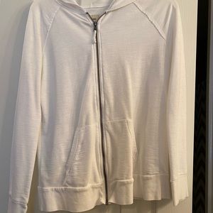 White zip up sweater